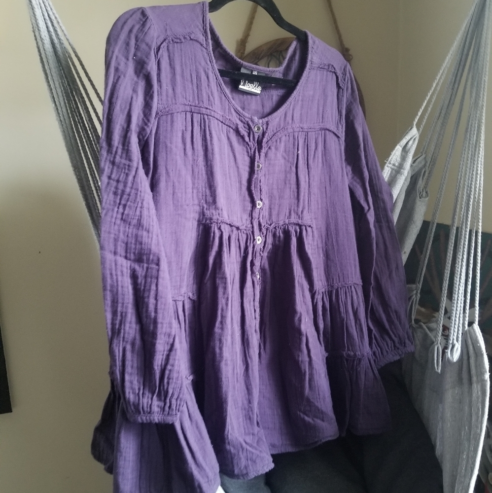 Navy linen like tunic